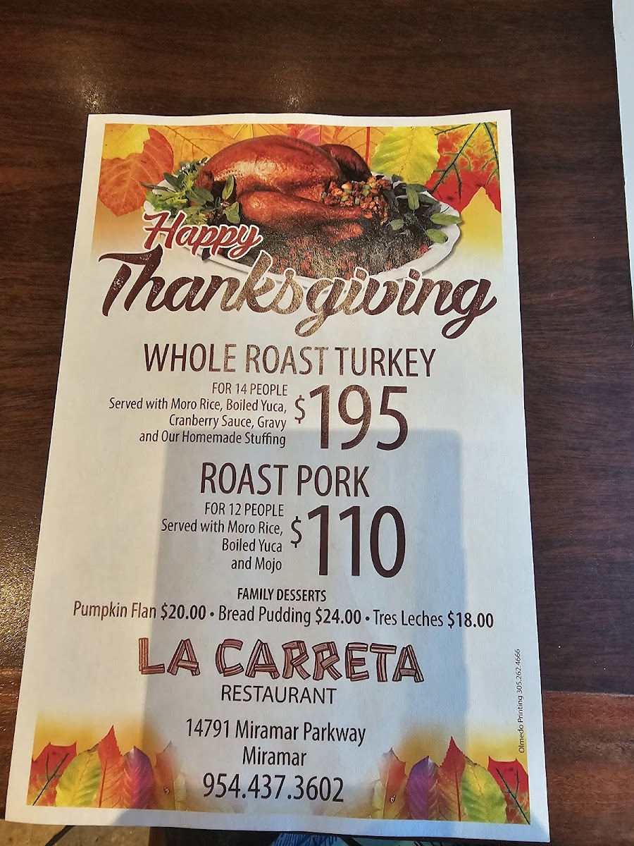 La Carreta Miramar Menu - Image 4